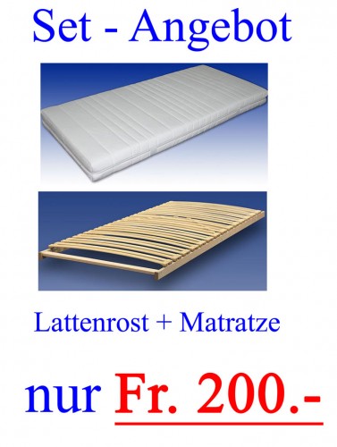 Set-Angebot Lattenrost und Matratze nur Fr. 200.-